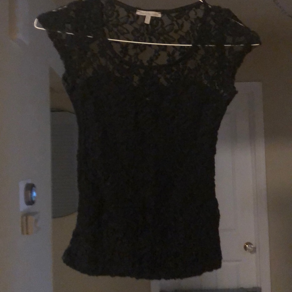Black lace fitted top